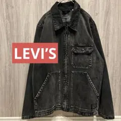 【美品】Levi's 高級ブラックデニム ジップアップジャケット 赤タグ 古着