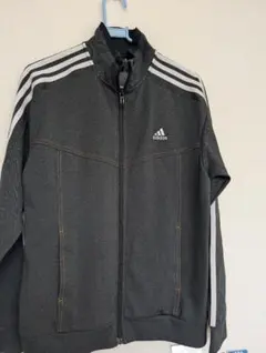 adidas ジャージセット ダークグレー 3本ライン160