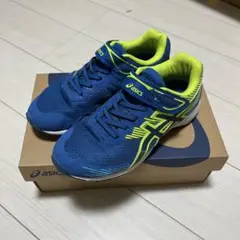asics スニーカー　ネイビー/イエロー　22.5cm