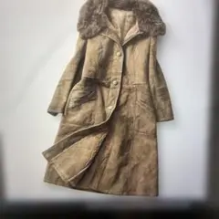 高級！マキシ丈　超ロング　ムートンコート　ボアコート　リアルスキン　ファー　毛皮