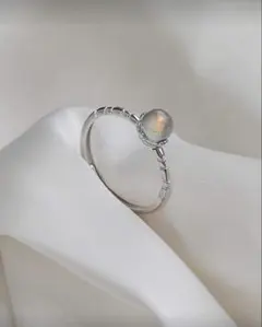 シルバーリング グレー系の石 1.7cm