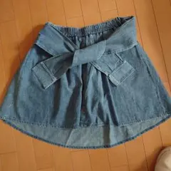 デニム風キュロットスカート