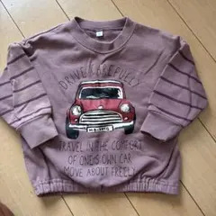 紫色 車イラスト トレーナー 90サイズ