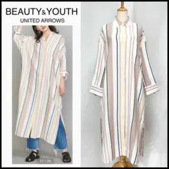 ビューティー＆ユース ユナイテッドアローズ ロングシャツワンピース ストライプM