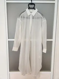 GU ホワイト 長袖 シャツワンピース S