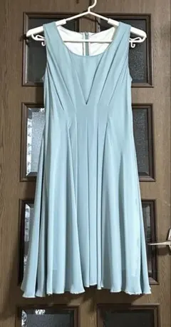 ドレス くすみライトブルー Aラインドレス