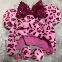 【新品未使用】ディズニー ミニー ファンキャップ ヒョウ柄 レオパード ピンク