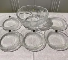 【HOYA】クリスタル盛器1点と角型ガラス中鉢5点のセット 計6点のサムネイル