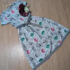 M's Gracy　バック柄アイコンワンピース　グレー40