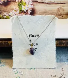大粒アメジストのネックレス　ハンドメイド　ネックレス
