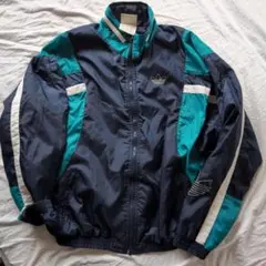 adidas銀タグ　トレフォイル刺繍ナイロンジャケットブルゾン