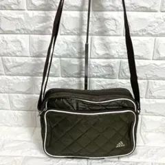 【美品】adidas キルティング ショルダーバッグ カーキ 斜め掛け 軽量