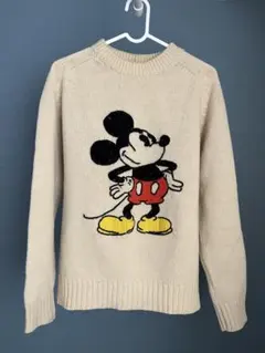 ミッキーマウス刺繍ニットセーター