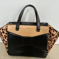 ケイトスペード　レオパード　トートバッグ　黒　美品