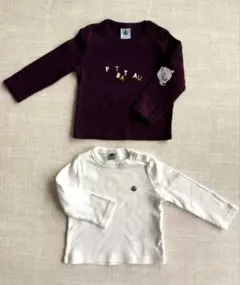 プチバトー 長袖Tシャツ 2枚セット 74 12m 肩ボタン