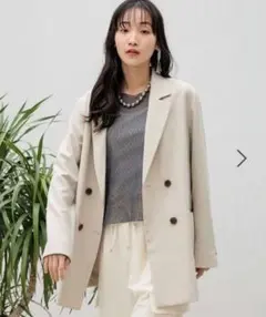 ローリーズファーム　ラナテックダブルジャケット アイボリー　LOWRYSFARM