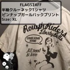 豪華サガラ刺繍★フラッグスタッフ 半袖Tシャツ ピンナップガール バイカー XLのサムネイル