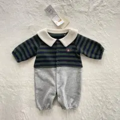 ☆新品・タグ付き☆西松屋 RuaVa クマ刺繍 あったか素材 長袖コンビドレス