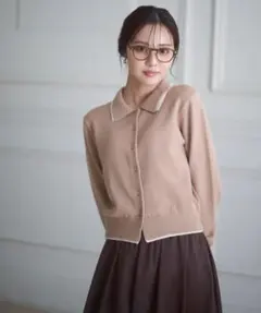 プロポーションボディドレッシング 襟付きニット ベージュ FREEサイズ