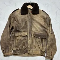 [VINTAGE/XL]A-2 G-1 レザージャケット 4way 茶 ライナー