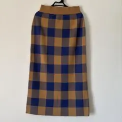 【N.NATURAL BEAUTY BASIC】チェック柄タイトニットスカートM