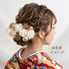 髪飾り【6314】ドライフラワー　結婚式　成人式　卒業式　七五三　前撮　振袖　袴