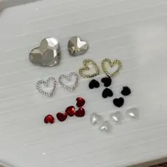 ネイルパーツ　ハート型デコレーションパーツ20個セット