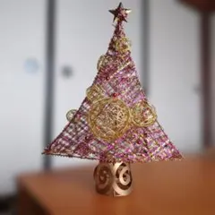 装飾的なクリスマスツリー ピンクとゴールド おまけ付き