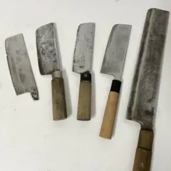 菜切包丁 まとめて5点 庖丁 刃物 調理器具 在銘 助寅 義龍 信久