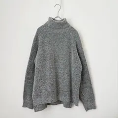 GU ジーユー　ハイネック　タートルネックセーター　グレー　M ニット　スリット