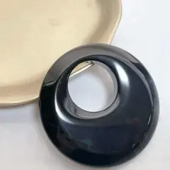 ds877/天然石◇ブラックオニキス　ペンダントトップ　大きめ約5cm 1連