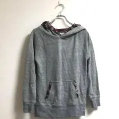 バックナンバー　フード付きパーカー　ポイント　グレー　マルチカラー　L 大きめ