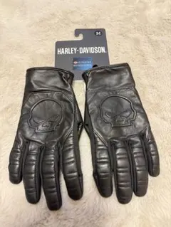 新品　ハーレーダビッドソン 純正 スカル レザー グローブ Mサイズ
