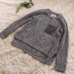 ONIGIRI (L) COMME CA ISM長袖ニット セーター グレー系