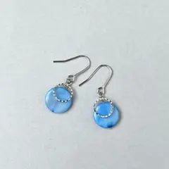 NO.1348 ブルーシェルイヤリング/ピアス