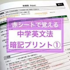 中学英語　英文法 暗記プリント① 中1.2.3対象★定期テスト・受験対策のサムネイル