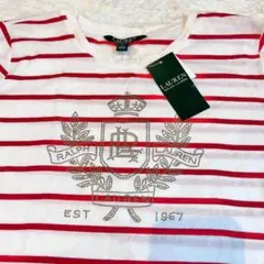 ラルフローレン　新品　ボーダー　Tシャツ　レッド　M
