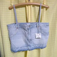 新品♡ZARA♡デニムビスチェ♡キャミソール♡L