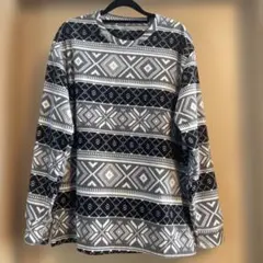 ノルディック柄　マイクロフリース　グレー