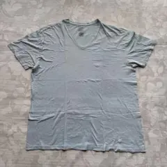 ポロラルフローレン Vネック Tシャツ 2XL ライトブルー 刺繍ロゴ