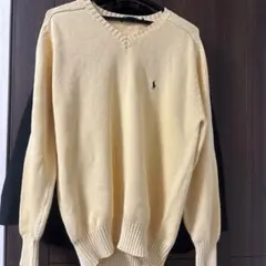 Polo by Ralph Lauren イエロー Vネック セーター L