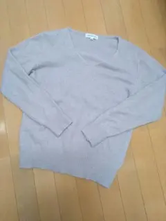 NATURAL BEAUTY BASIC 薄紫 Vネックニット M