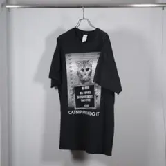 【GILDAN】CAT フォトプリントTシャツ ブラック XL