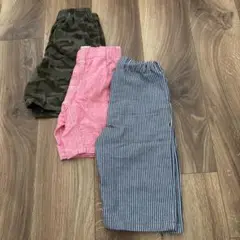 【まとめ売り】ハーフパンツ 半ズボン 男の子 110 迷彩 ピンク ヒッコリー
