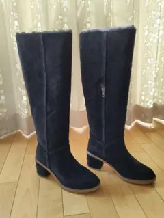 スエード ブラック ロングブーツ