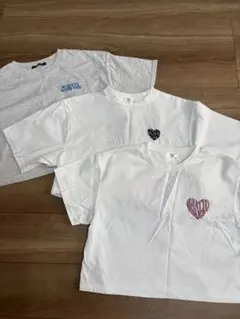 キッズ 160cm クロップド丈 Tシャツ 3枚セット