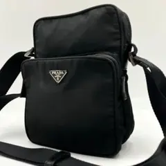 良品 プラダ テスート ナイロン 三角ロゴ ショルダーバッグ 白タグ ブラック