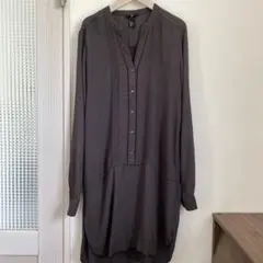 H＆M ピンタックレースチュニック チャコールグレー