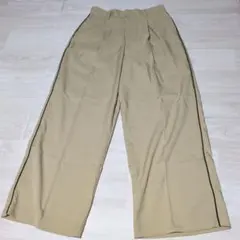 Samansa Mos2 サイドライン ワイドパンツ ベージュ フリーサイズ