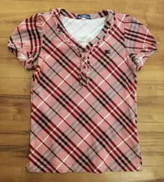 バーバリーブルーレーベル　チェック柄 半袖Tシャツ
